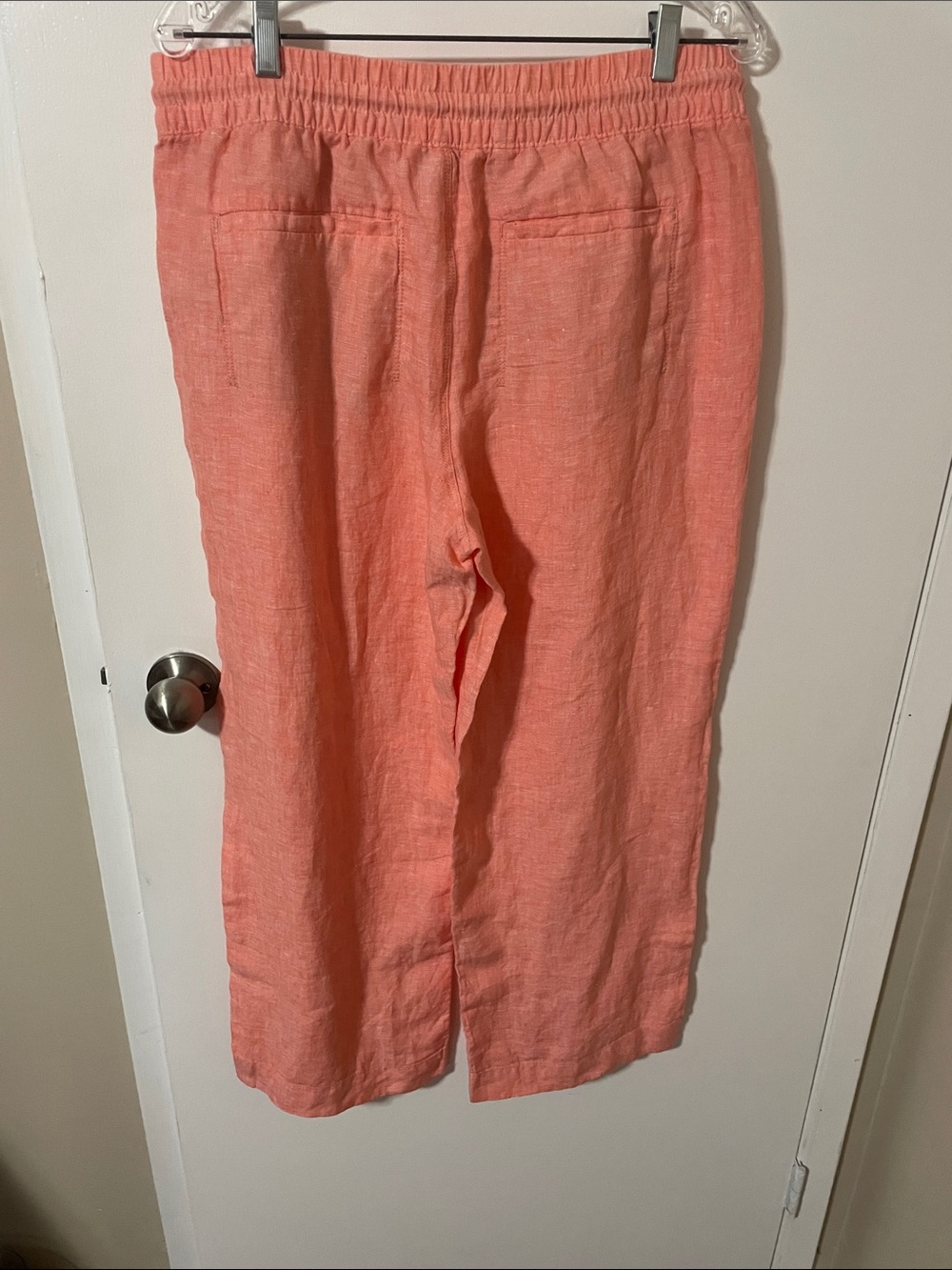Athleta Retreat Linen Wide Leg Pants in Sunset Glow/Coral Size 12P - Picture 5 of 9